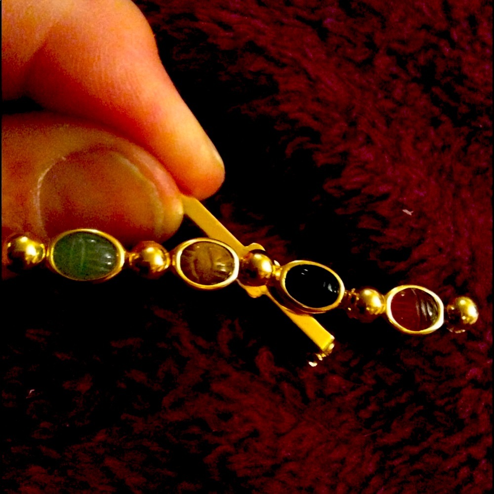 Vintage movable scarab brooch